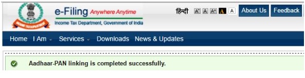 aadhar linking with pan